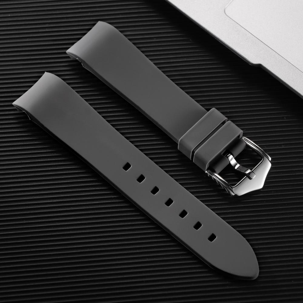 18/19/20/21/22/24mm Curved End Rubber Strap Waterproof Silicone Watchband Sport Bracelet for Rolex for Seiko High Quality Belt