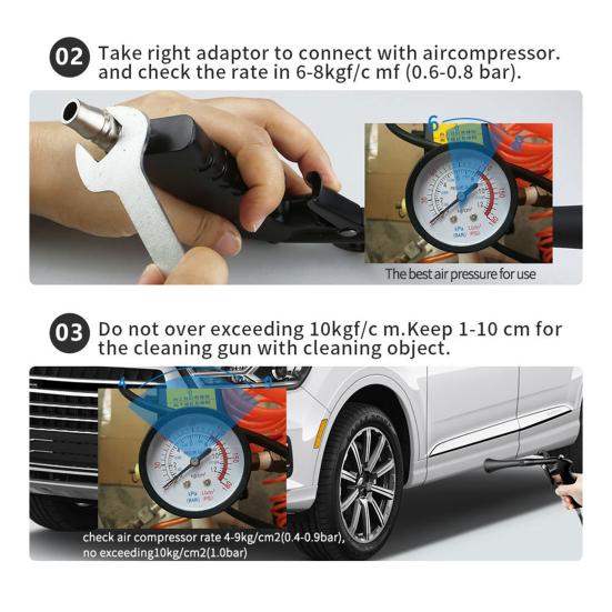 Car Interior Cleaner Air High Pressure Blow Machine Detailing Tools Kit for Cleaning Dusting And Drying