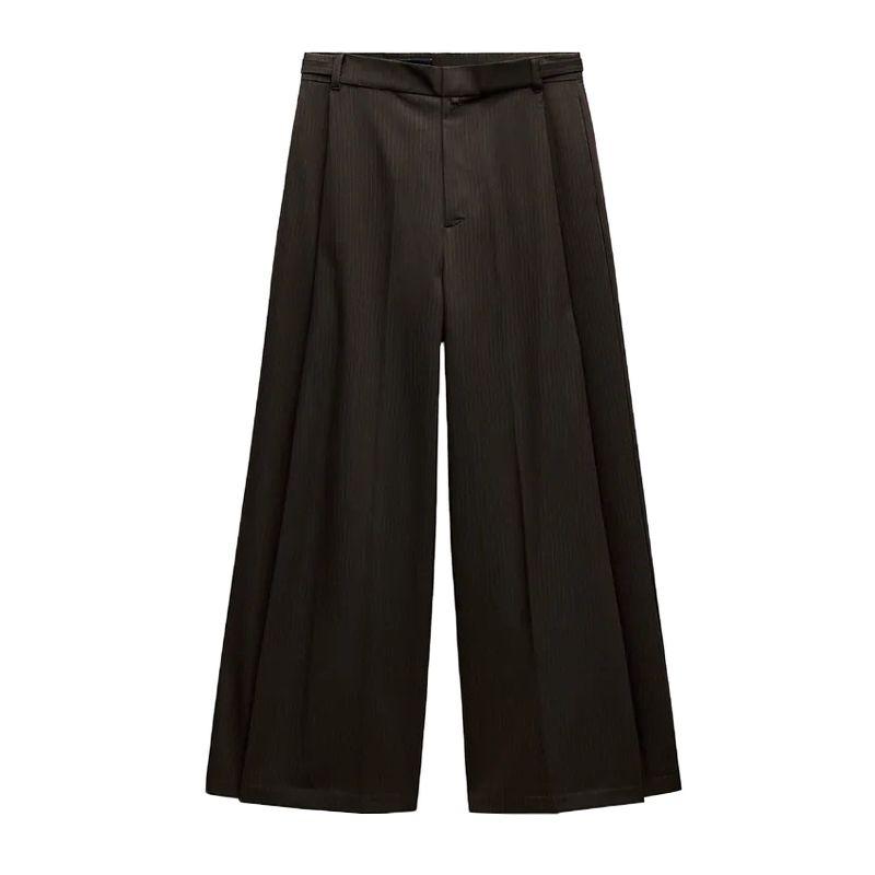 

Весна Новое поступление Женский жилет без рукавов на бретелях 4749786 Брюки в полоску на бретелях 1255510 Brown pants L