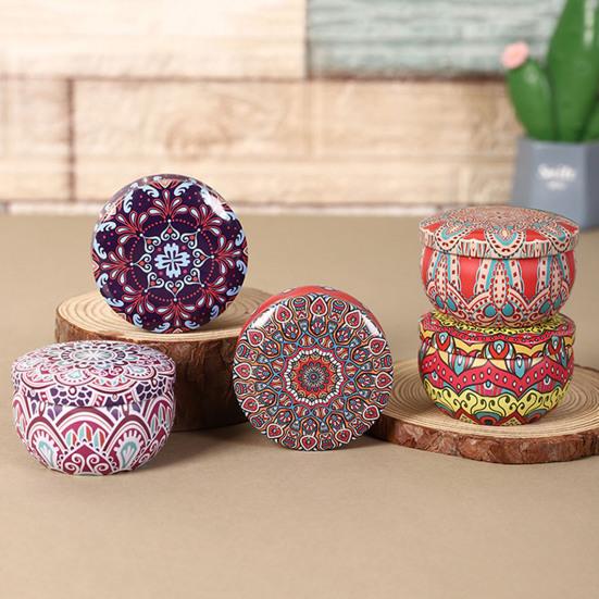 Yousheng Ethnic Style Candy Storage Jar Vintage Tin Can Multi-purpose Jewelry Sugar Tea Leaf Tinplate Container Kitchen Canister Decoration