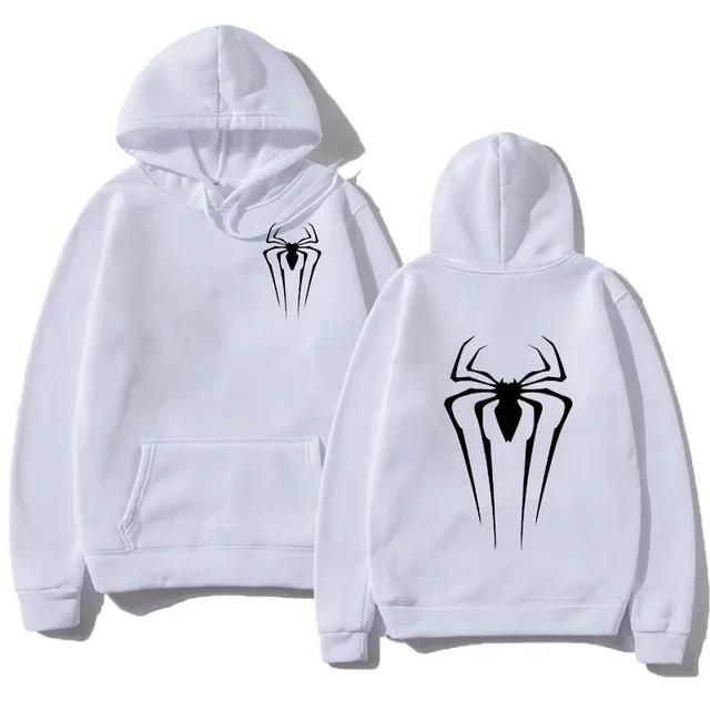 Autumn and winter new men's and women's pullovers, street spider printed sportswear, hoodies, casual loose and warm hoodies