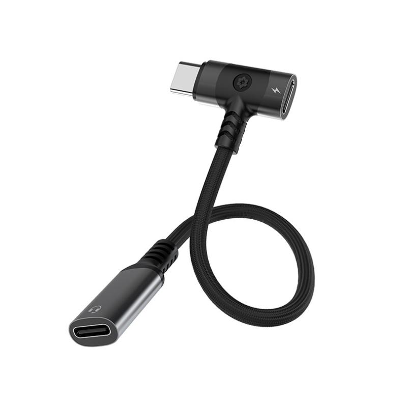 1Pcs Weave 12Cm Pd Cable Jack Universal Portable 2 In 1 Usb C Headphone Adapter 10W Dongle Type C Charging Cable