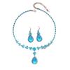French Zirconia Water Drop Earring & Necklace Set - Elegant, Retro Clavicle Chain for a High-End Look