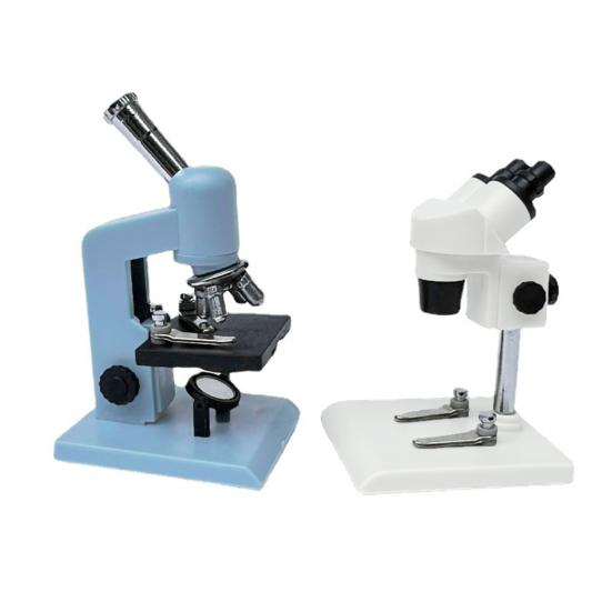 Dollhouse Miniature Microscope Realistic Plastic Mini Laboratory Equipment Experimental Scene Decor Toy Play House Supplies