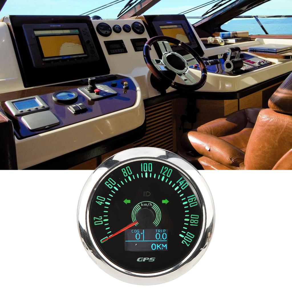 3 in 1 GPS Tachometer 200KMCelsiusH 85mm 9‑32V 7 Color Backlit Antifog for Boat Car RV Motorcycle