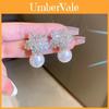 Stunning Pearl Earrings 2023 New Design Alloy Material Floral Style Shiny Diamond Pearl Earrings