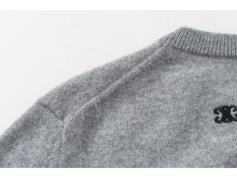 Women's 100% Pure Cashmere Crew Neck Embroidered Loose Sweater