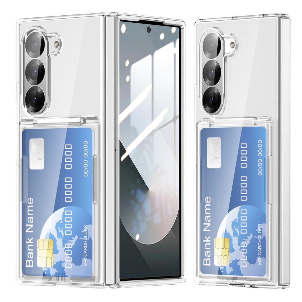 Card Pocket Anti-Drop Hard Plastic Folding Funda Cover for Samsung Galaxy Z Fold7 5G Fold6 Fold 7 Fold5 Fold 6 5 Protective Case