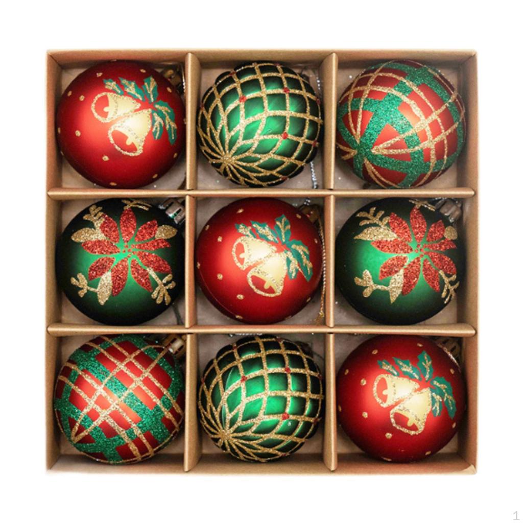 9 Pack 2.3inch Christmas Tree Balls for Holiday Decoration