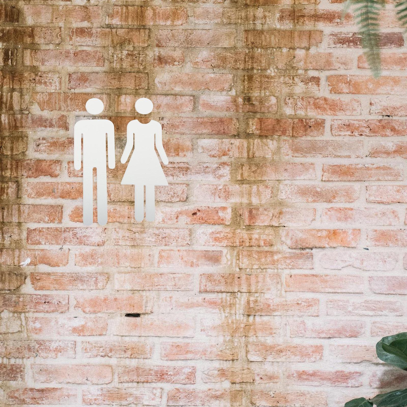 

2 шт. Знак для ванной комнаты Акриловый знак-указатель на дверь Туалет Умывальная для Ресторана Магазина Домашнего Офиса Знак Женского Туалета other