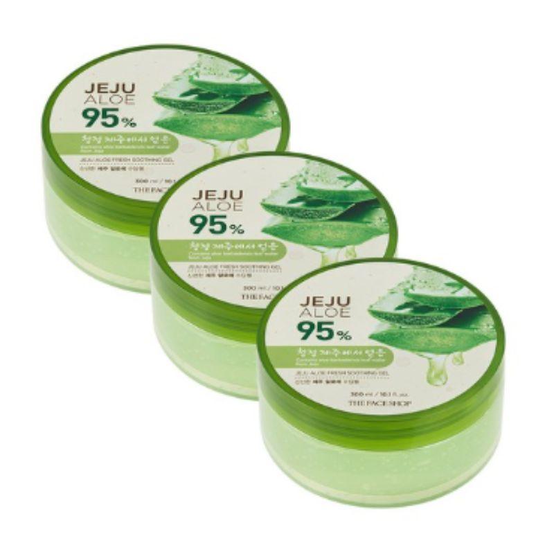 The Face Shop Świeży kojący żel aloesowy z Jeju, 300 ml × 3