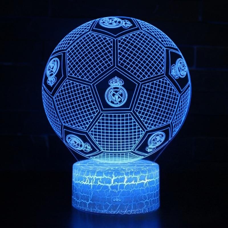 Five Major Leagues Football Club Team Standard 3D Night Light LED Colorful Touch Remote Control Night Light