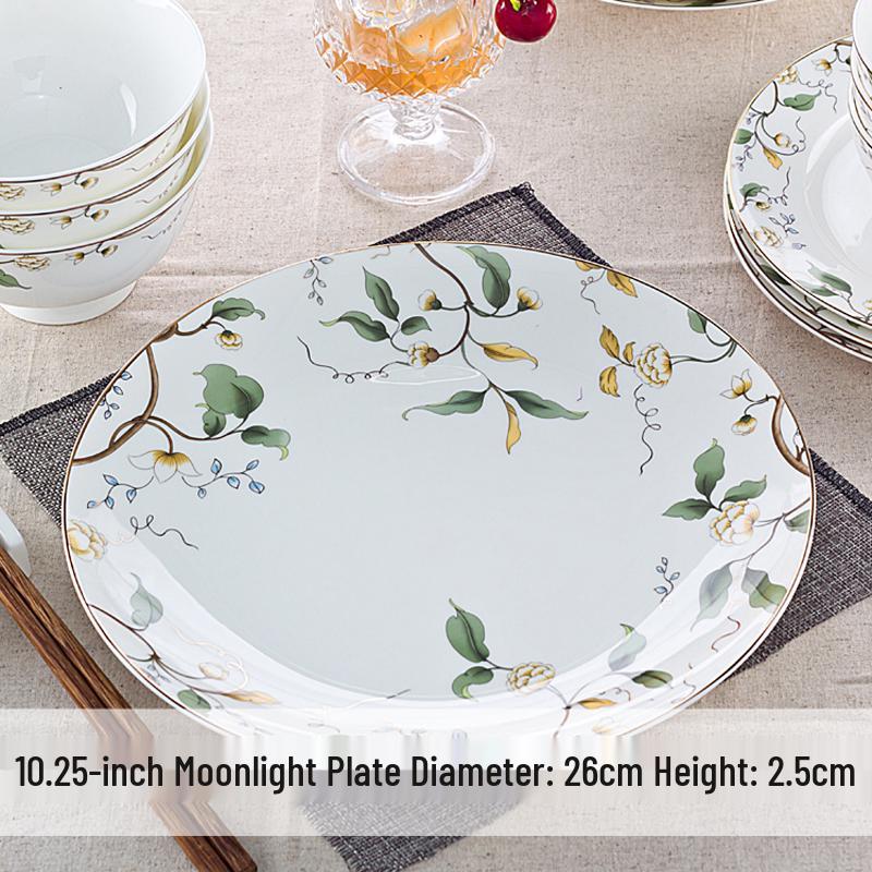 7-Inch Round Bone China Porcelain Plate - Chinese Style Tableware