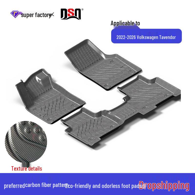 Volkswagen Car Floor Mats for Taigo, Tayron, Talagon, Tharu, Gac Touran, and Phideon - Special TPE, Eco-Friendly, Odorless.