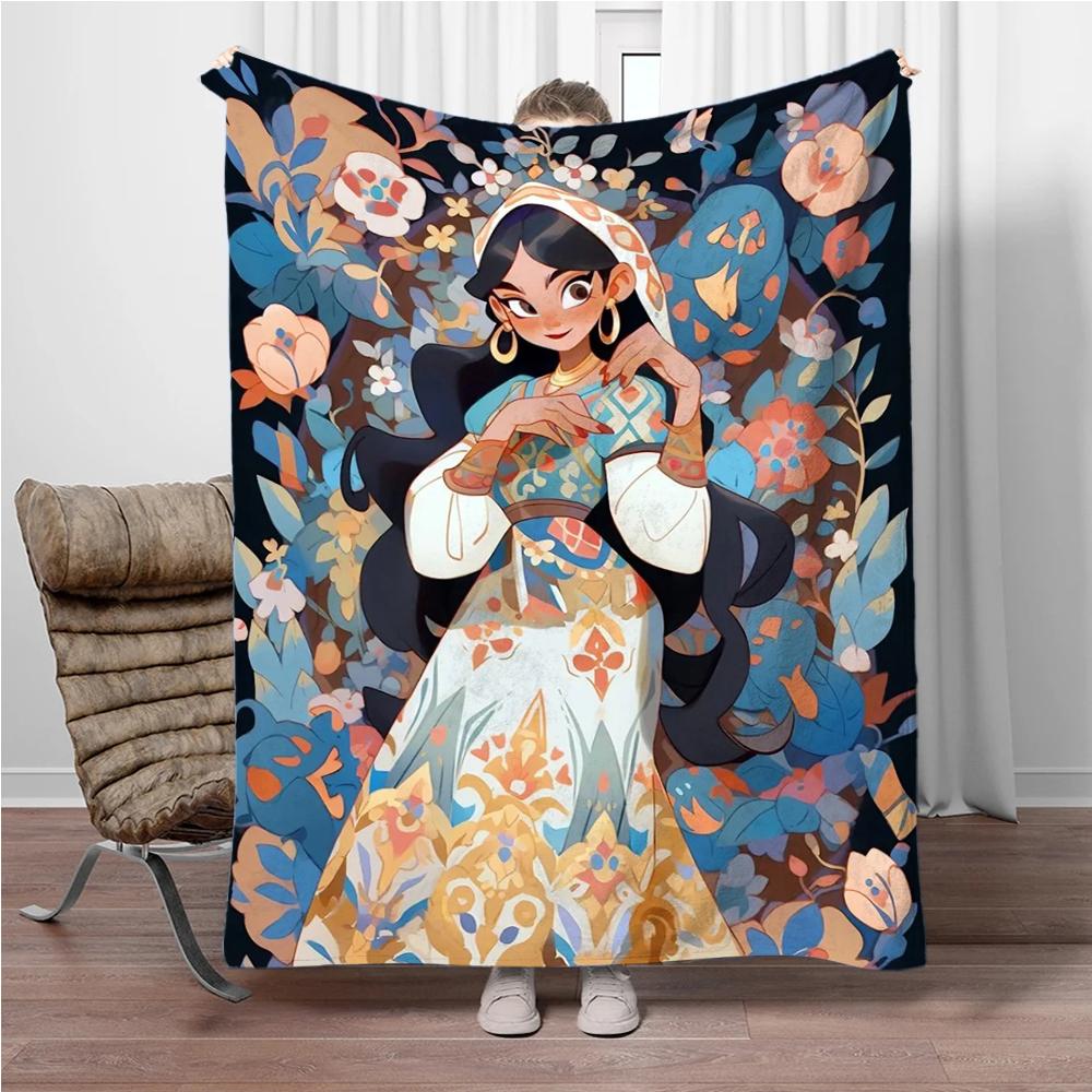 

Beauty and The Beast Snow White Flannel Blanket Soft Warm Throw Blanket Blanket For Sofa Office Bed Office Camping Travelling 75x90cm