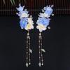 Boucle d'oreille Épingle à cheveux Style Chinois Ensemble Gland Fleur Peigne à cheveux Rétro Hanfu Bâton à cheveux Cheongsam