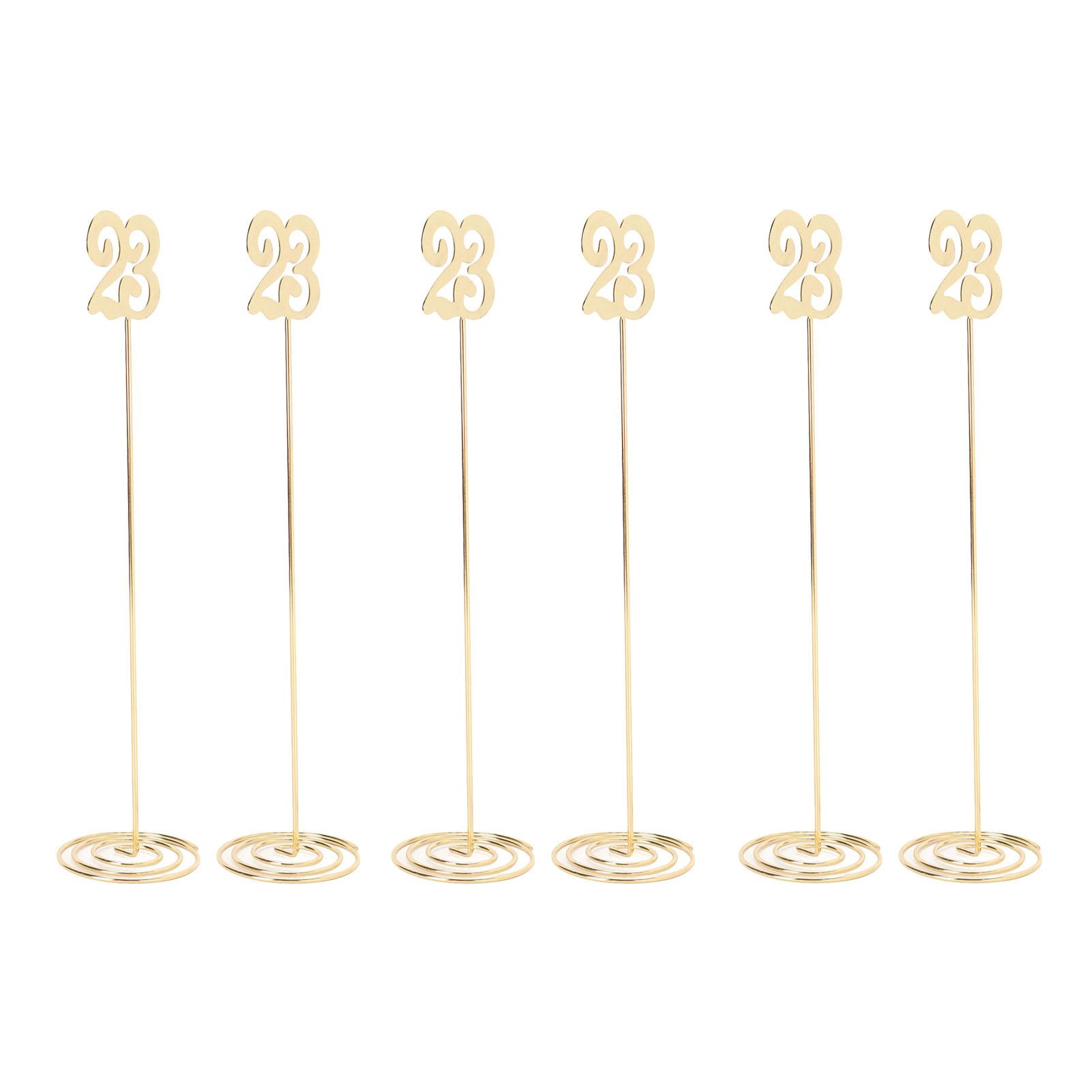 

6 шт. Подставка для карточного стола, держатель, устойчивая металлическая подставка для номера стола, подставка для заметок, меню, фото, свадебная вечеринка Figure 23