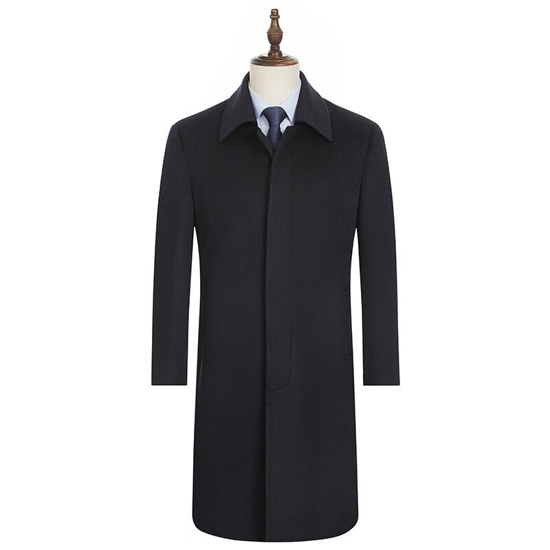 Men's 100% Wool Business Mid-length Overcoat