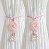 2Pcs Elegant Artificial Pearl Flower Curtain Tiebacks Adjustable Curtain Buckles Home Decor Add Warm Atmosphere To The Home