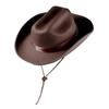 Solid Color Western Cowboy Hat Wide Brim Top Hat Classic Jazz Hat  Travel