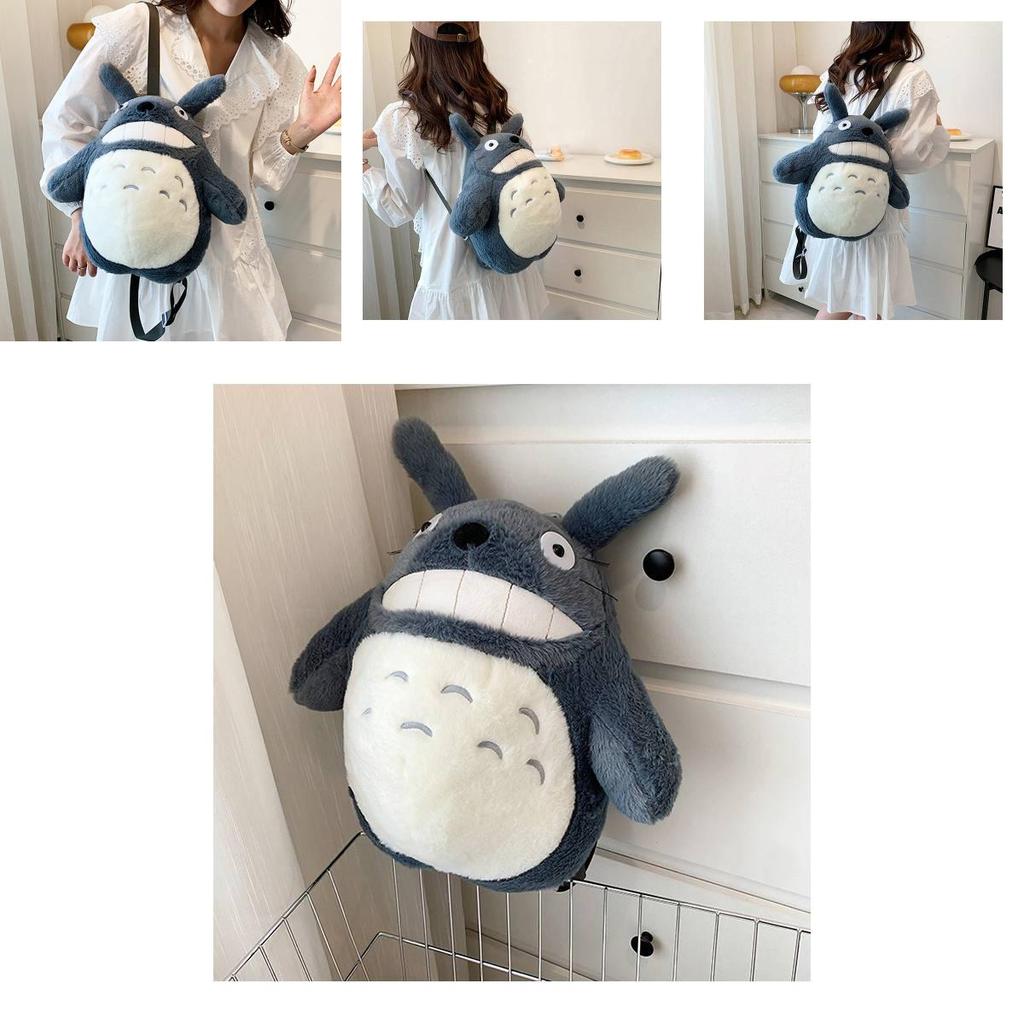 Cute Plush Cartoon Backpack For Girls, Large Size With Lovely Double-shoulder Dragon Cat Design
