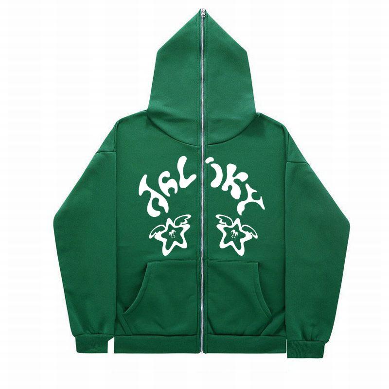 Full-face Zipper Sweater European and American Street Trendy Casual Hoodie Y2K Hoodie Men's Genderless American Jacket Men