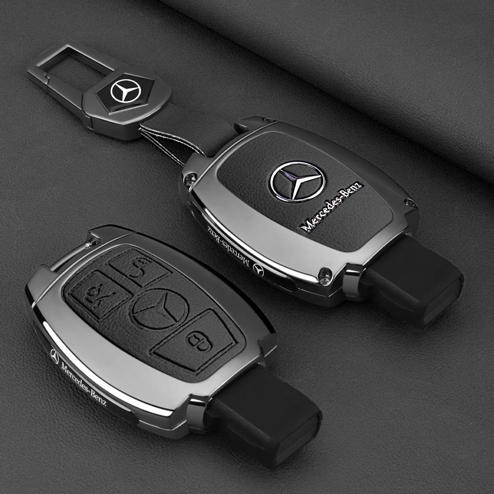 Car Key Case Cover Bag Keychain Shell Fod Suede Leather For Mercedes Benz A B C S Class AMG GLA CLA GLC W176 W221 W204 W205 PQRST1