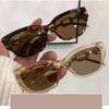 Luxury Designer Cat Eye Sunglasses Women Fashion Vintage Metal Chains Shades UV400 Protection Trendy