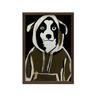 Poster Cute Dog In a Sweatshirt Poster Cute Dog In a Sweatshirt, 30X40 Cm, Dark Brown Wooden Frame, 230 Gsm Matte Paper