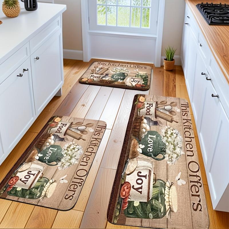 1Pcs Farmhouse Print Waterproof Non-Slip Thick Cushioned Kitchen Mat Heavy Duty Comfort Standing Mat for Kitchen Bathroom
