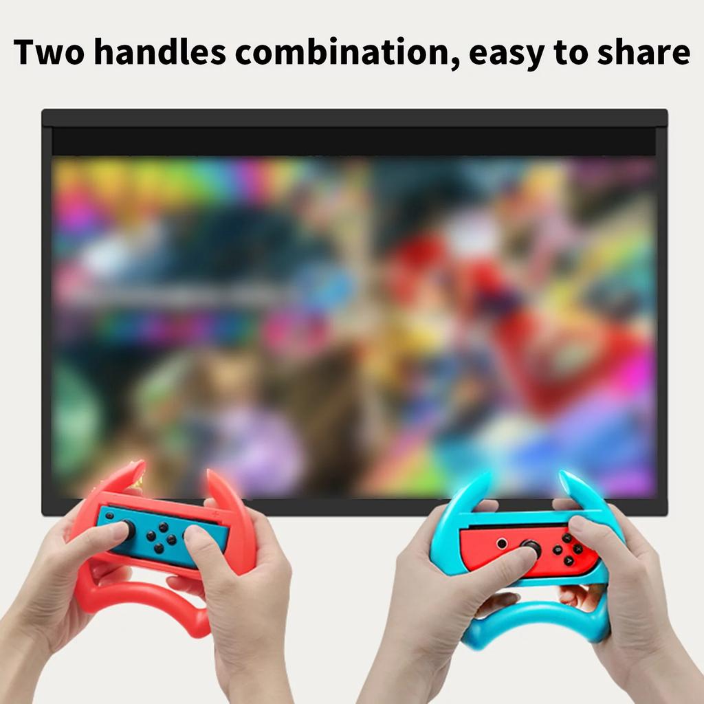 2Pcs Game Steering Wheels Comfortable Grip Plug Play Accurate Fit Realistic Gaming Experience Double Against Gamepad Steering Wheels for Switch OLED