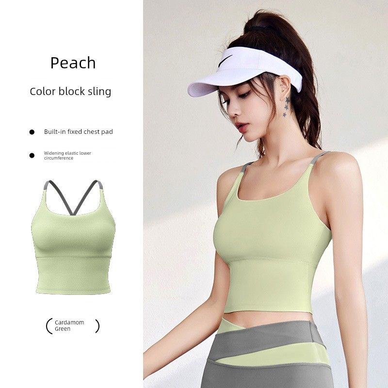 

Одежда для йоги Новинка Эластичный Цветной Пуш-ап Высокая Поддержка Цельный Бюстгальтер Спортивный Жилет Слип Большой Размер Фитнес Костюм Cardamom Green L [Suggested 52.50 kg-57.50 kg]]
