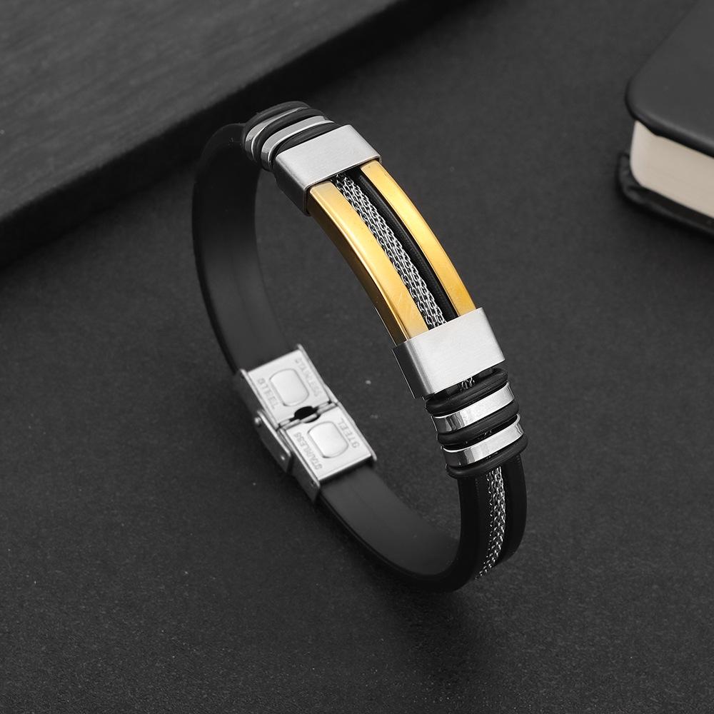 Trendy Men's Titanium Steel Cross Bracelet - Simple Design Jewelry