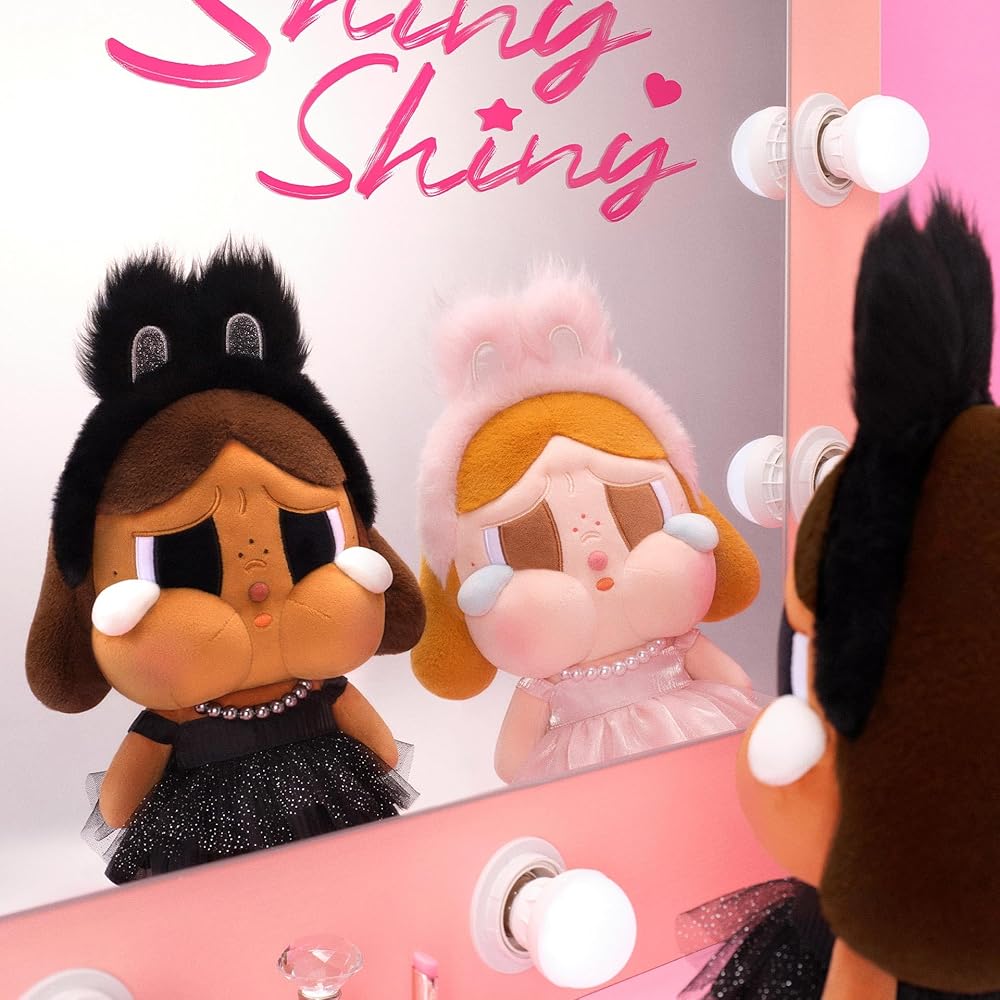 Pop Mart Crybaby Shiny Shiny Plush Toy Black 20cm Soft Stuffed Animal