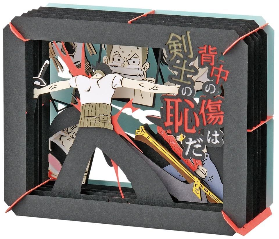 Ensky One Piece Paper Theater Back Scars are a H80 x W100 x Paper [Renewal] PT-106X Swordsman's Shame, Approx. D42mm,