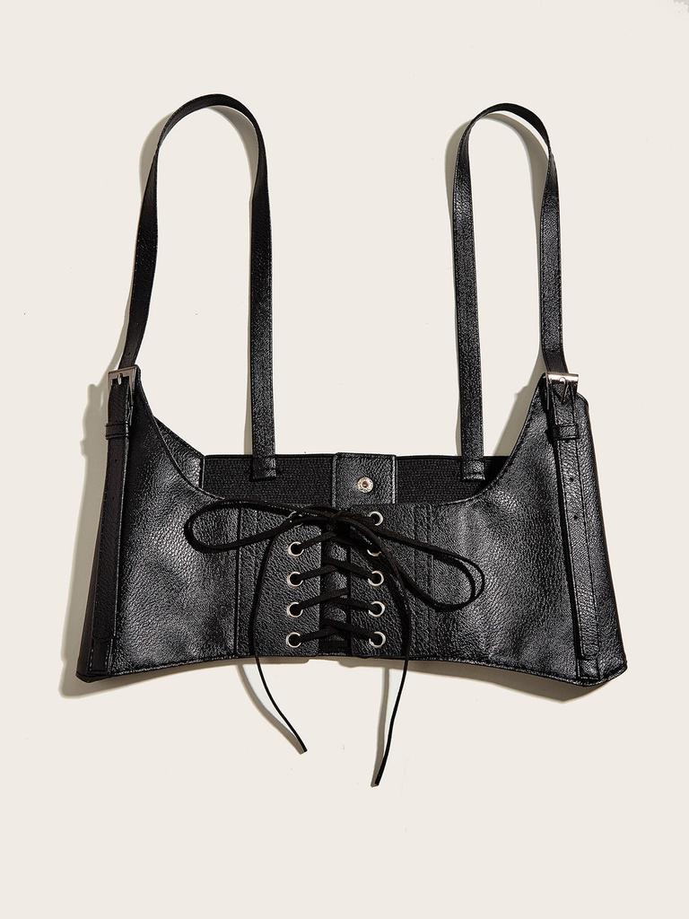 Color Solid Simple Strap Design Women Casual Strap Waist Cover For Street Wear