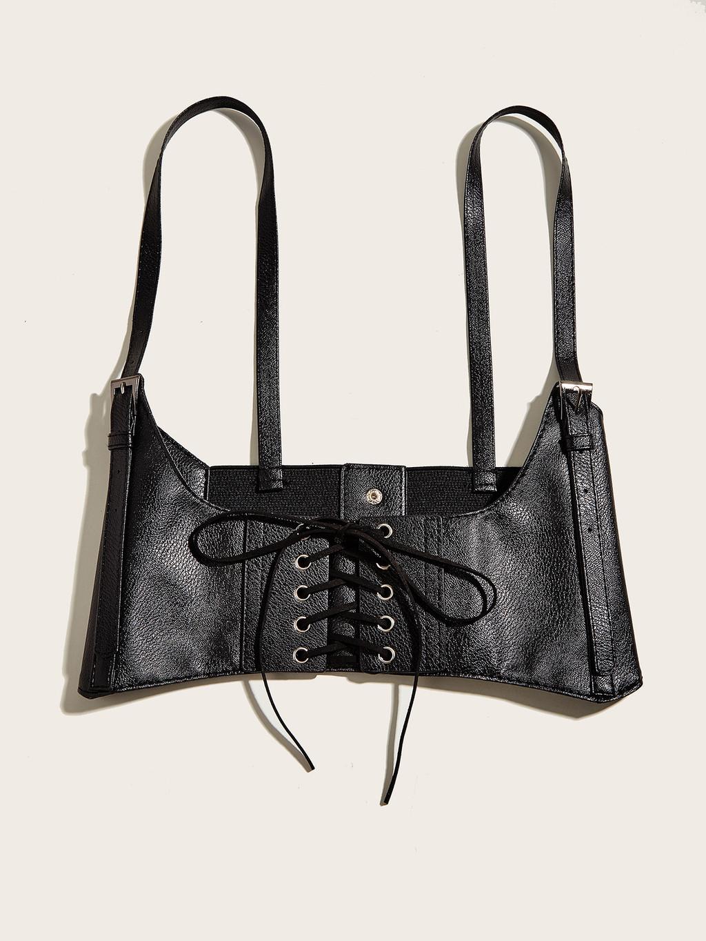 

Solid Color Simple Strap Design Women Casual Strap Waist Cover For Street Wear