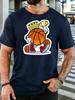 Trendy Unisexs Cotton Tshirt King Basketball Character With Trophy Graphic Short Sleeve Crew Neck Loose Sports Travel Casual Wear