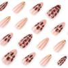 Popular Petal Flower Wearing Nail Short Almond Nail French 3D Nail Art Removable Fake Nail