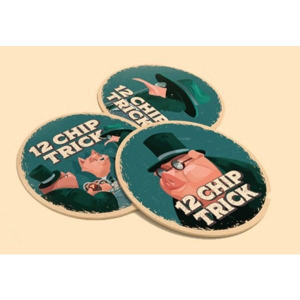 Asmody 12 Chip Trick Board Game, Mixed Colors