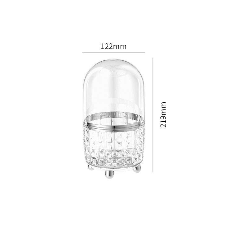 360 Degree Rotating Makeup Brush Holder Large Capacity Diamond Pattern For Vanity Desk Bathroom Cosmetics Storage