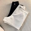 Black High-Waist Elastic A-Line Shorts for Women - Slim Fit, Pure Cotton, Hot Pants