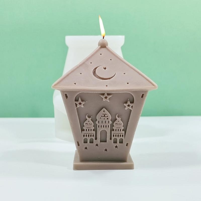 Ramadans Resins Molds 3D Castle Silicone Moulds Handmade Candle Molds DIY Castings Molds for Eid Home Decorations
