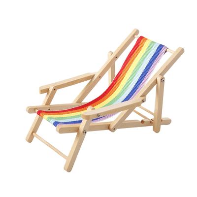 1:12 Dollhouse Mini Foldable Beach Chair Lounge Chair Model Dollhouse Furniture Decoration Micro Scene Construction Props