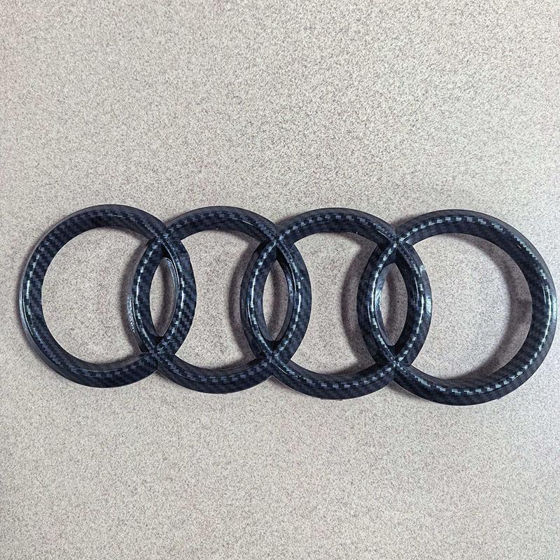 4 Ring carbon fiber ABS Car Hood Front Bonnet Grill Rear Trunk Emblem Logo Badge Sticker Decal For A A3 A4 A5 A6 A7 Q3 Q5 Q7