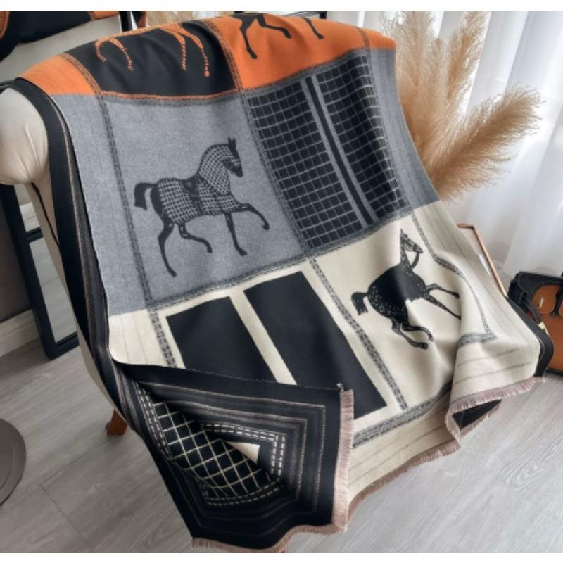 New jacquard landscape painting imitation cashmere scarf women's air-conditioned room shawl autumn and winter thickened warm long scarf