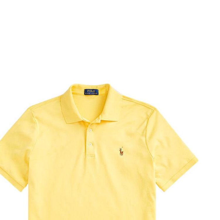 Polo Ralph Lauren Solid Color Logo Embroidered Short Sleeve Polo Shirt Men polo shirts Yellow 710870645-031