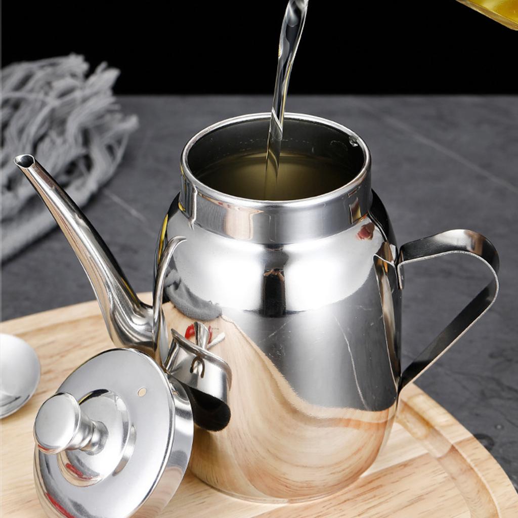 Serbatoi di Stoccaggio Olio Contenitore Versatile per Grasso Materiale Acciaio Inossidabile Erogatore Olio Bottiglia Olio per Cucina e Sala da Pranzo