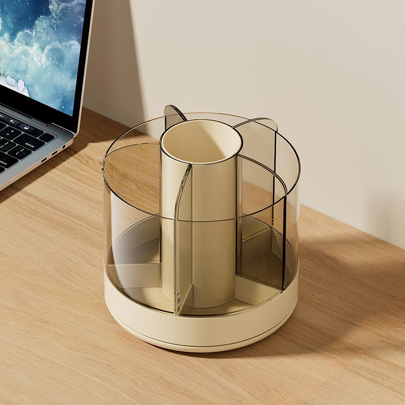 Rotating Pen Holder Large Capacity Desktop Office Student Simple and Cute Desktop Cosmetics Storage Box Brush Holder Pencil Case Rotating pen holder жёлтый