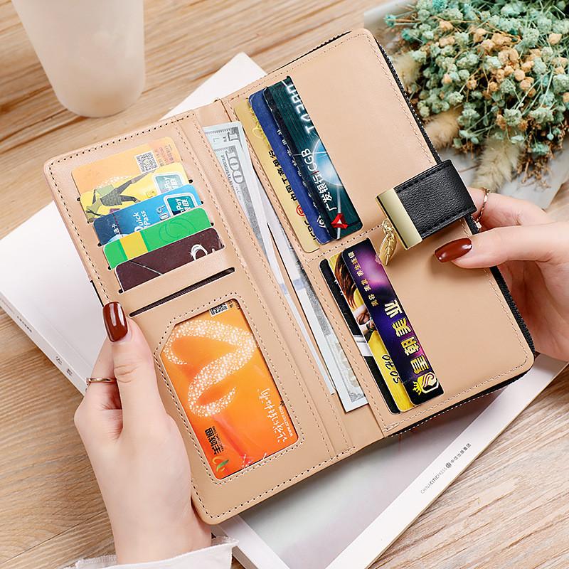 Long Wallet Hollow Leaves Pu Leather Wallets For Women Coin Purses Hasp Zipper Clutch Id Credit Card Holder Carteras Para Mujer
